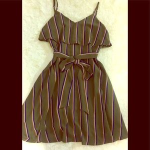 J.O.A. Striped Tie Dress